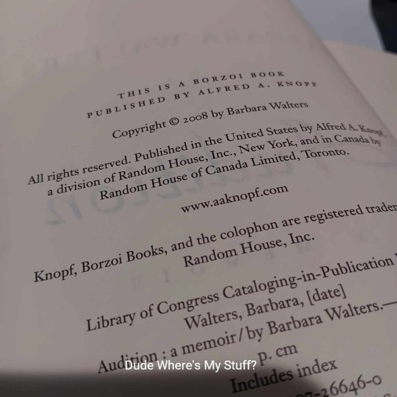 BARBARA WALTERS - AUDITION: A MEMOIR - 2008 EDITION HARDCOVER COFFEE TABLE BOOK - Picture 2 of 6